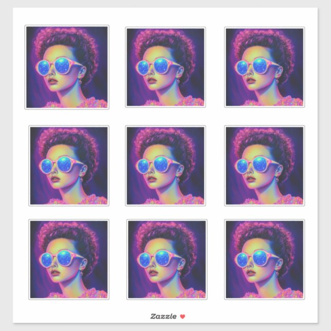 Neon Galaxy Glamour  Sticker (Sheet)