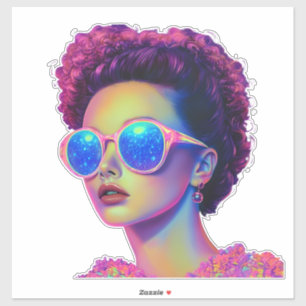 Neon Galaxy Glamour Sticker