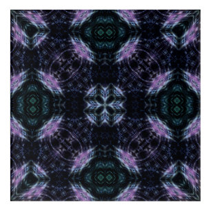 Neon Galaxy Mandala with Futuristic Glow Acrylic Print