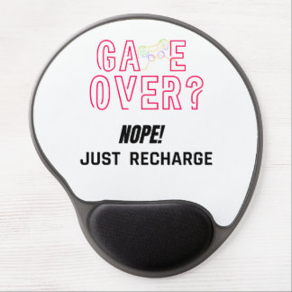 Neon Game Over Gamer Recharge Design Mouse Pad