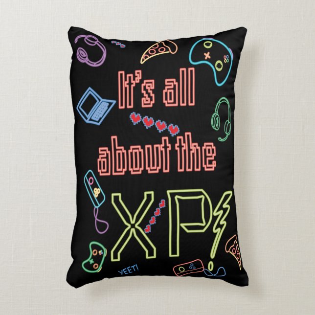 Neon Gamer Accent Pillow (Front(Vertical))