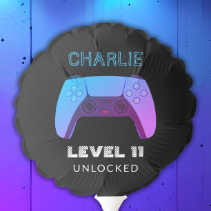 NEON GAMER CONTROLLER LEVEL UP BALLOON