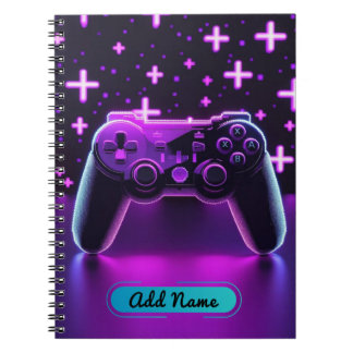 Neon Gamer Controller Notebook – Editable Name