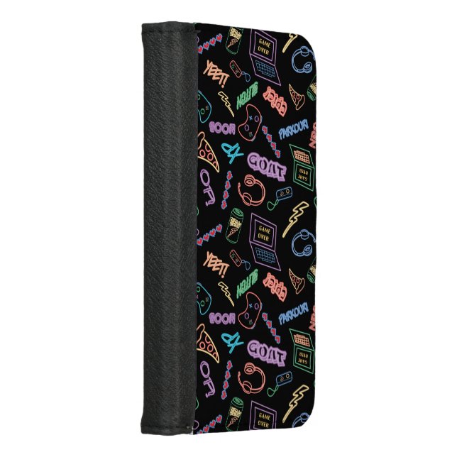 Neon Gamer iPhone Wallet Case (Right)