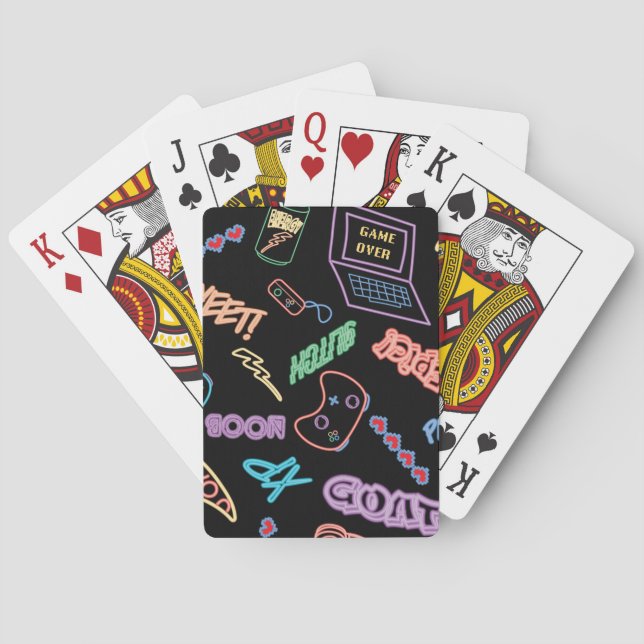 Neon Gamer Poker Cards (Back)