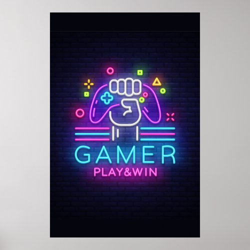 Neon Gamer Poster