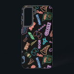 Neon Gamer Samsung Galaxy S21 Case<br><div class="desc">I created this design with my son in mind! Cool neon gamer icons that really pop on the black background! If you don't know what all these words mean, don't worry, the kids can tell you! Believe it or not, GOAT has nothing to do with farm animals! (Greatest of All...</div>
