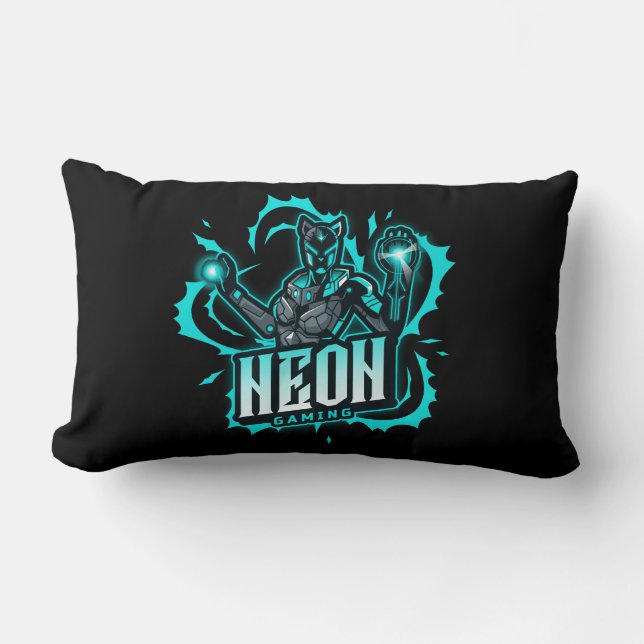 Neon Gaming  Lumbar Pillow (Front)