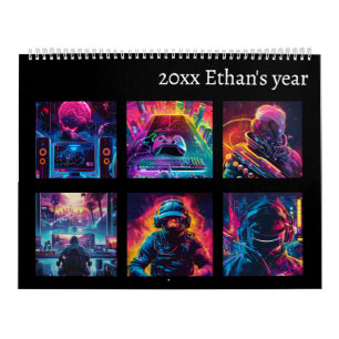 Neon gaming new year calendar