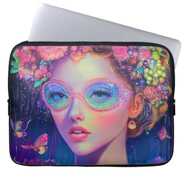 Neon Garden Goddess  Laptop Sleeve (Front)