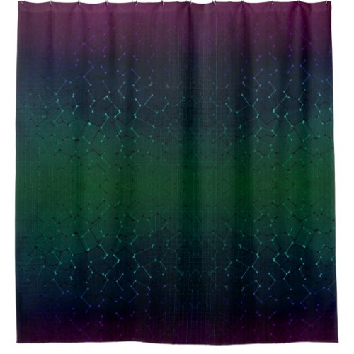 neon gardient bones nuclear glowing brushes art  shower curtain