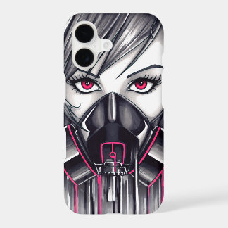 Neon Gas Mask Girl iPhone 17 Case