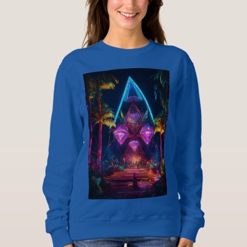 Neon Gem Dreams Photorealistic Diamond Bohemian  Sweatshirt