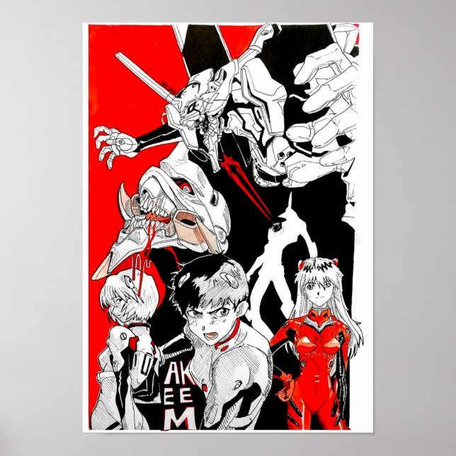 Neon Genesis Evangelion fanart @Akeemakart Poster (Front)