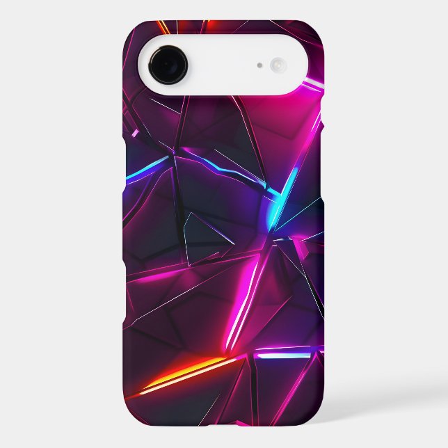 Neon Geometric Abstract Futuristic Cyberpunk Case-Mate iPhone Case (Back)