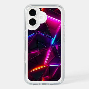 Neon Geometric Abstract Futuristic Cyberpunk iPhone 16 Case