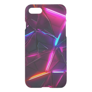 Neon Geometric Abstract Futuristic Cyberpunk iPhone SE/8/7 Case