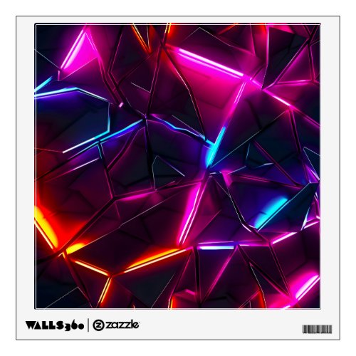 Neon Geometric Abstract Futuristic Cyberpunk Wall Decal