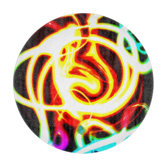 Neon Geometric Art Design for Your Needs Cutting Board (Front)