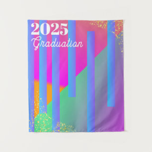 Neon Geometric Graduation Backdrop