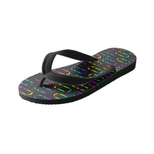 Neon Geometric Kid's Flip Flops