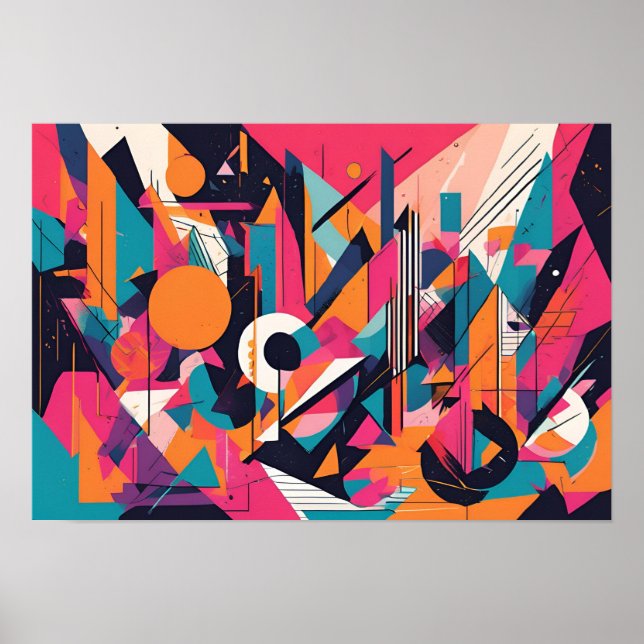  Neon Geometry Rush Poster (Front)