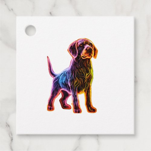 Neon German Wirehaired Pointer   Favor Tags