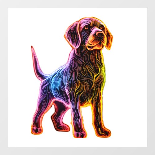 Neon German Wirehaired Pointer   Wall Decal