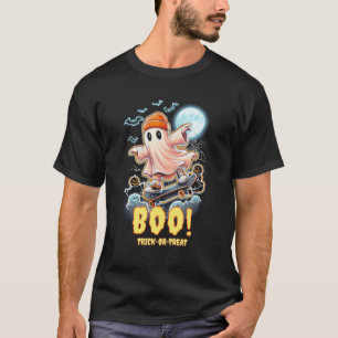 Neon Ghost Boo Halloween Trick or Treat T-Shirt