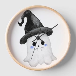 Neon Ghost Clock – Spooky Glow-In-The-Dark Wall Cl