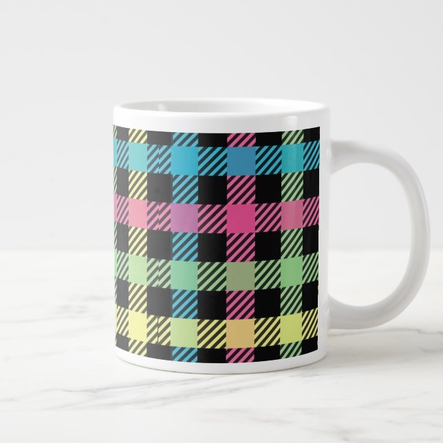 Neon Gingham Giant Coffee Mug (Right)