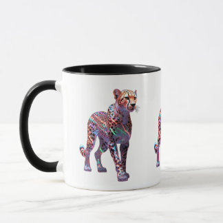 Neon Glass Cheetah Art – Colorful Energy Speed Ani Mug