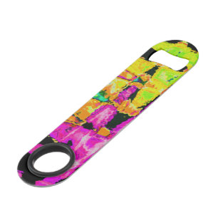 Neon Glitch Abstract Art Poster Print Bar Key