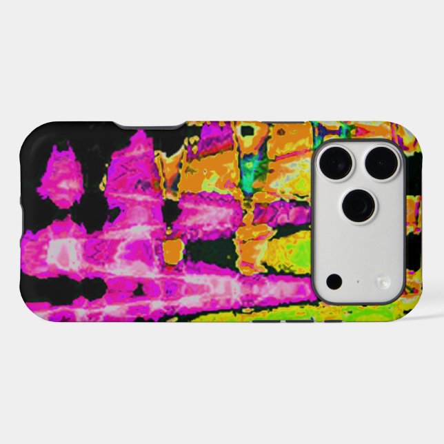 Neon Glitch Abstract Art Poster Print Case-Mate iPhone Case (Back (Horizontal))
