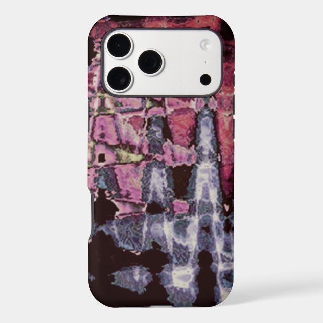 Neon Glitch Abstract Art Poster Print Case-Mate iPhone Case (Back)