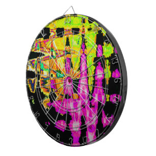 Neon Glitch Abstract Art Poster Print Dartboard