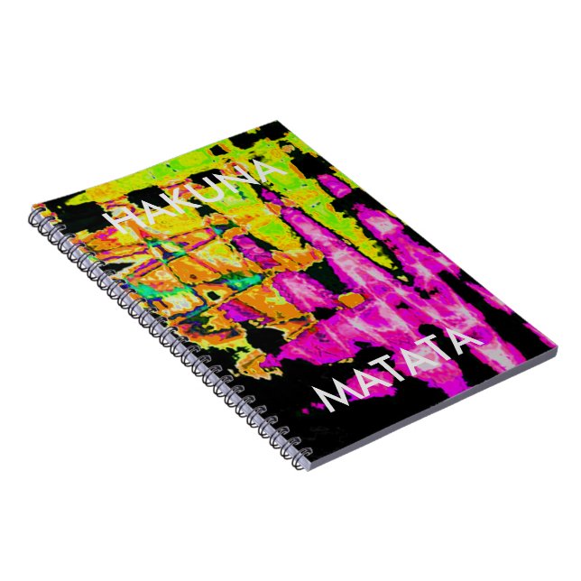 Neon Glitch Abstract Art Poster Print Notebook (Right Side)