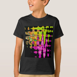 Neon Glitch Abstract Art Poster Print T-Shirt