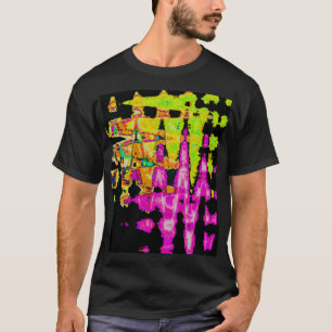 Neon Glitch Abstract Art Poster Print T-Shirt