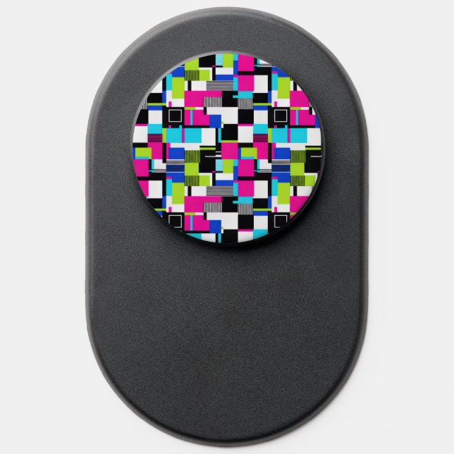 Neon Glitch Art Aesthetic Phone Grip (Popsocket)