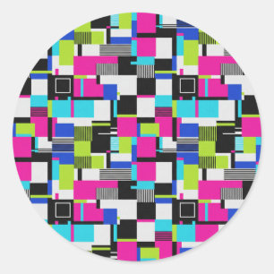 Neon Glitch Art Aesthetic Vinyl Sticker