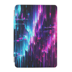 Neon Glitch Data Stream Abstract iPad Mini Cover