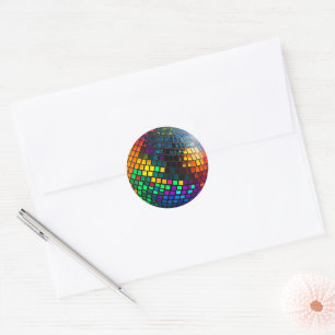 Neon Glitch Disco Ball Sticker