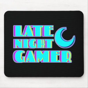 Neon Glitch Gamer Mousepad Synthwave PC Setup