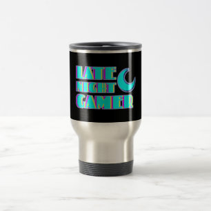 Neon Glitch Gamer Travel Mug   Synthwave