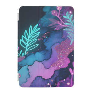 Neon Glitter Botanical Abstract iPad Mini Cover