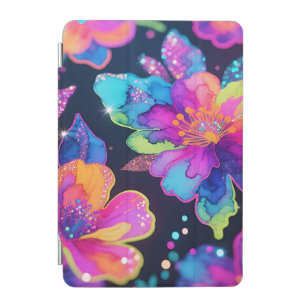 Neon Glitter Floral Pattern iPad Mini Cover