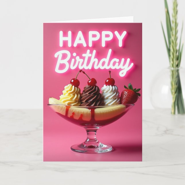 Neon Glow Birthday Card (Front)