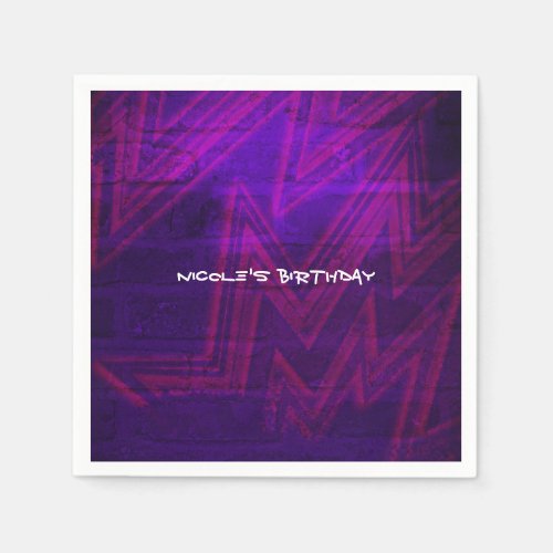 Neon Glow Birthday Party Urban Club Napkins