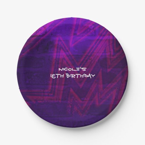 Neon Glow Birthday Party Urban Club Plates